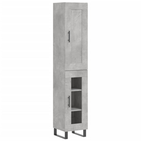 Hoge kast 34,5x34x180 cm bewerkt hout betongrijs - AllerleiShop