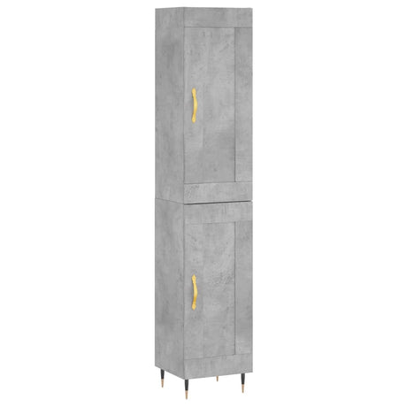 Hoge kast 34,5x34x180 cm bewerkt hout betongrijs - AllerleiShop