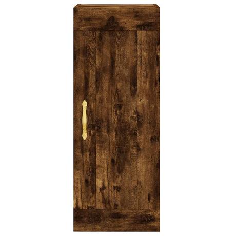 Hoge kast 34,5x34x180 cm bewerkt hout gerookt eikenkleurig - AllerleiShop