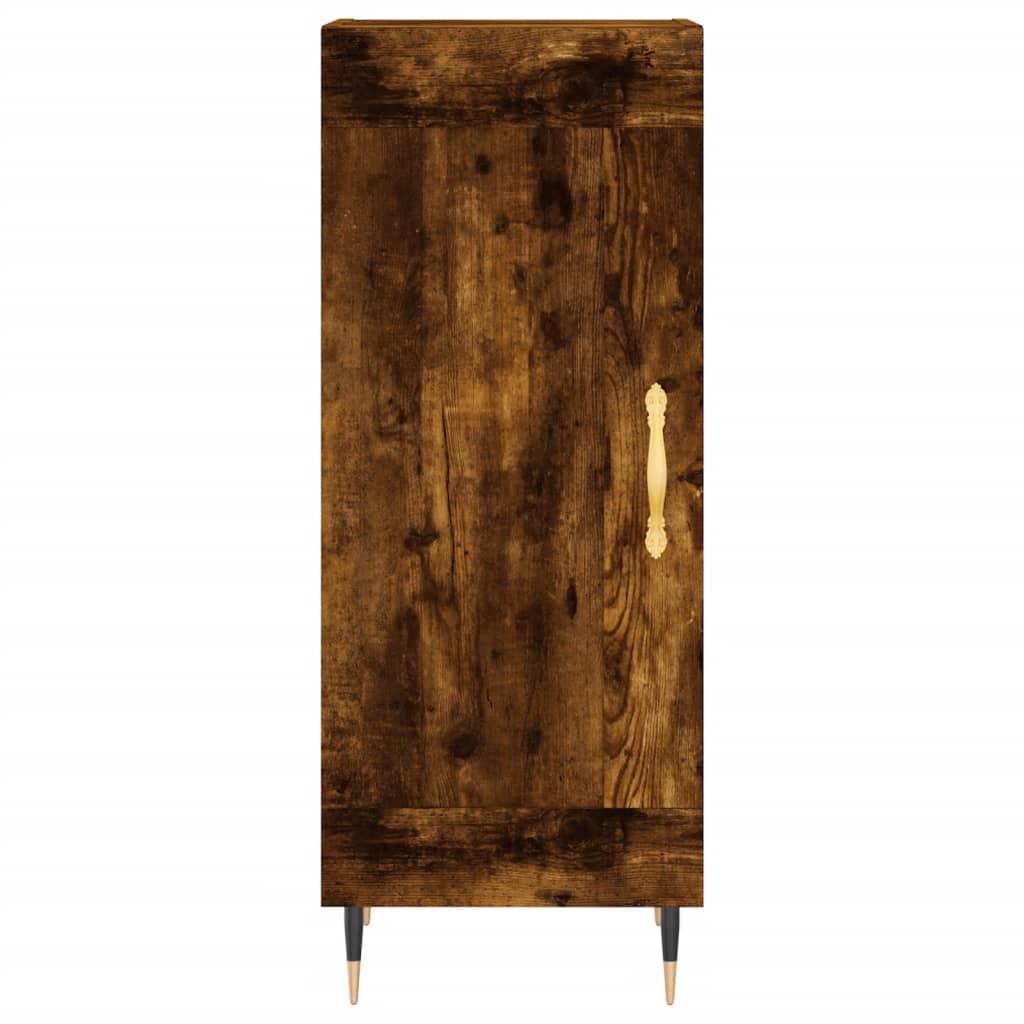 Hoge kast 34,5x34x180 cm bewerkt hout gerookt eikenkleurig - AllerleiShop