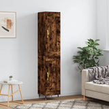 Hoge kast 34,5x34x180 cm bewerkt hout gerookt eikenkleurig - AllerleiShop