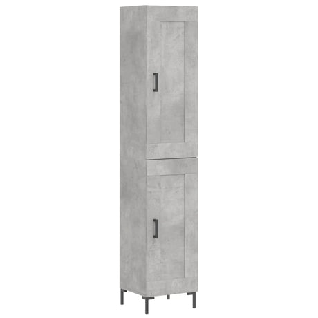 Hoge kast 34,5x34x180 cm bewerkt hout betongrijs - AllerleiShop