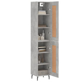 Hoge kast 34,5x34x180 cm bewerkt hout betongrijs - AllerleiShop