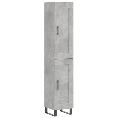 Hoge kast 34,5x34x180 cm bewerkt hout betongrijs - AllerleiShop