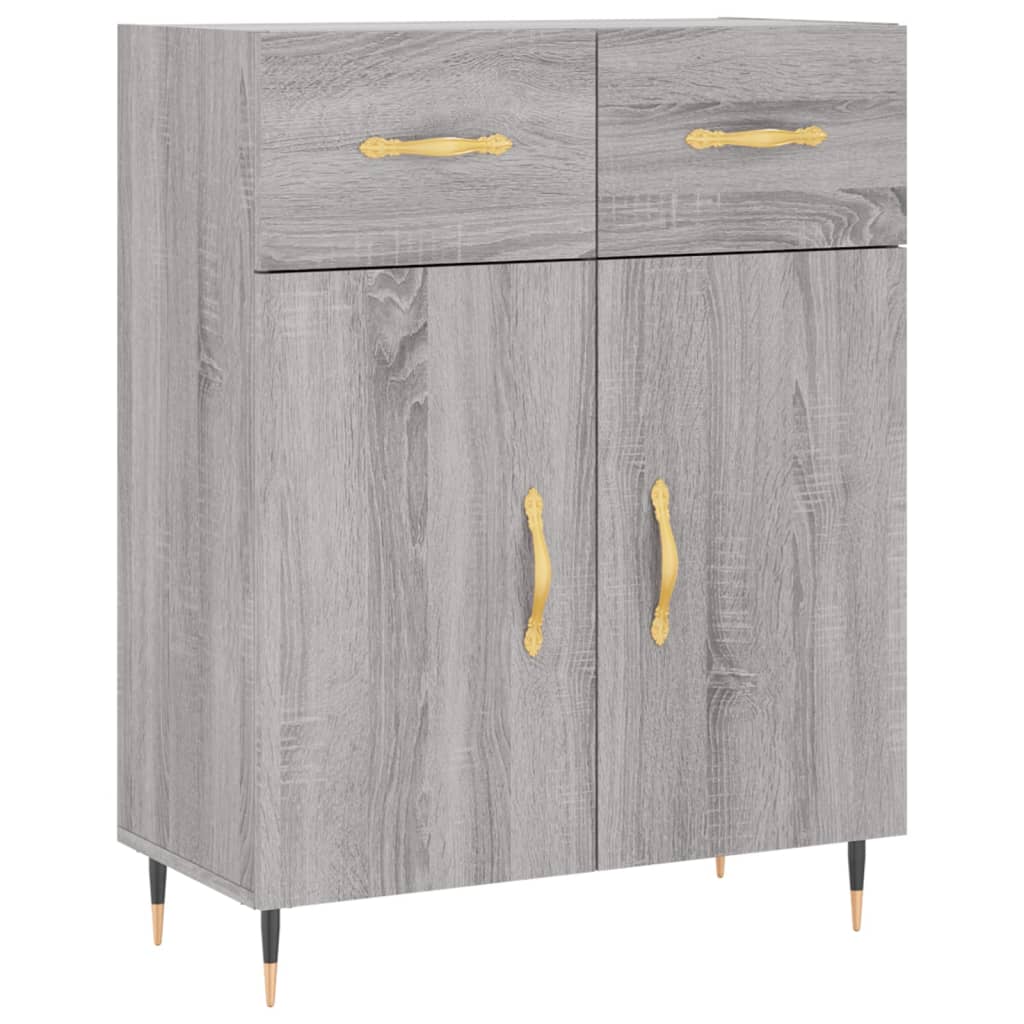 Hoge kast 69,5x34x180 cm bewerkt hout grijs sonoma eikenkleurig - AllerleiShop