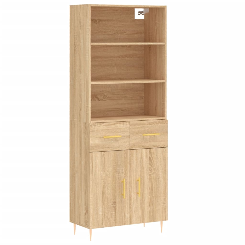 Hoge kast 69,5x34x180 cm bewerkt hout sonoma eikenkleurig - AllerleiShop