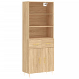 Hoge kast 69,5x34x180 cm bewerkt hout sonoma eikenkleurig - AllerleiShop