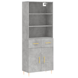 Hoge kast 69,5x34x180 cm bewerkt hout betongrijs - AllerleiShop