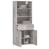 Hoge kast 69,5x34x180 cm bewerkt hout grijs sonoma eikenkleurig - AllerleiShop