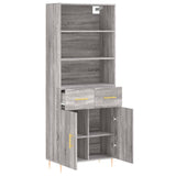 Hoge kast 69,5x34x180 cm bewerkt hout grijs sonoma eikenkleurig - AllerleiShop