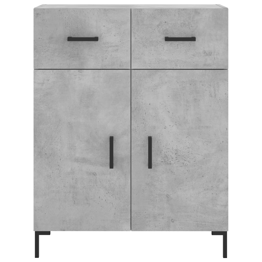 Hoge kast 69,5x34x180 cm bewerkt hout betongrijs - AllerleiShop