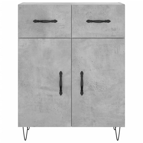 Hoge kast 69,5x34x180 cm bewerkt hout betongrijs - AllerleiShop