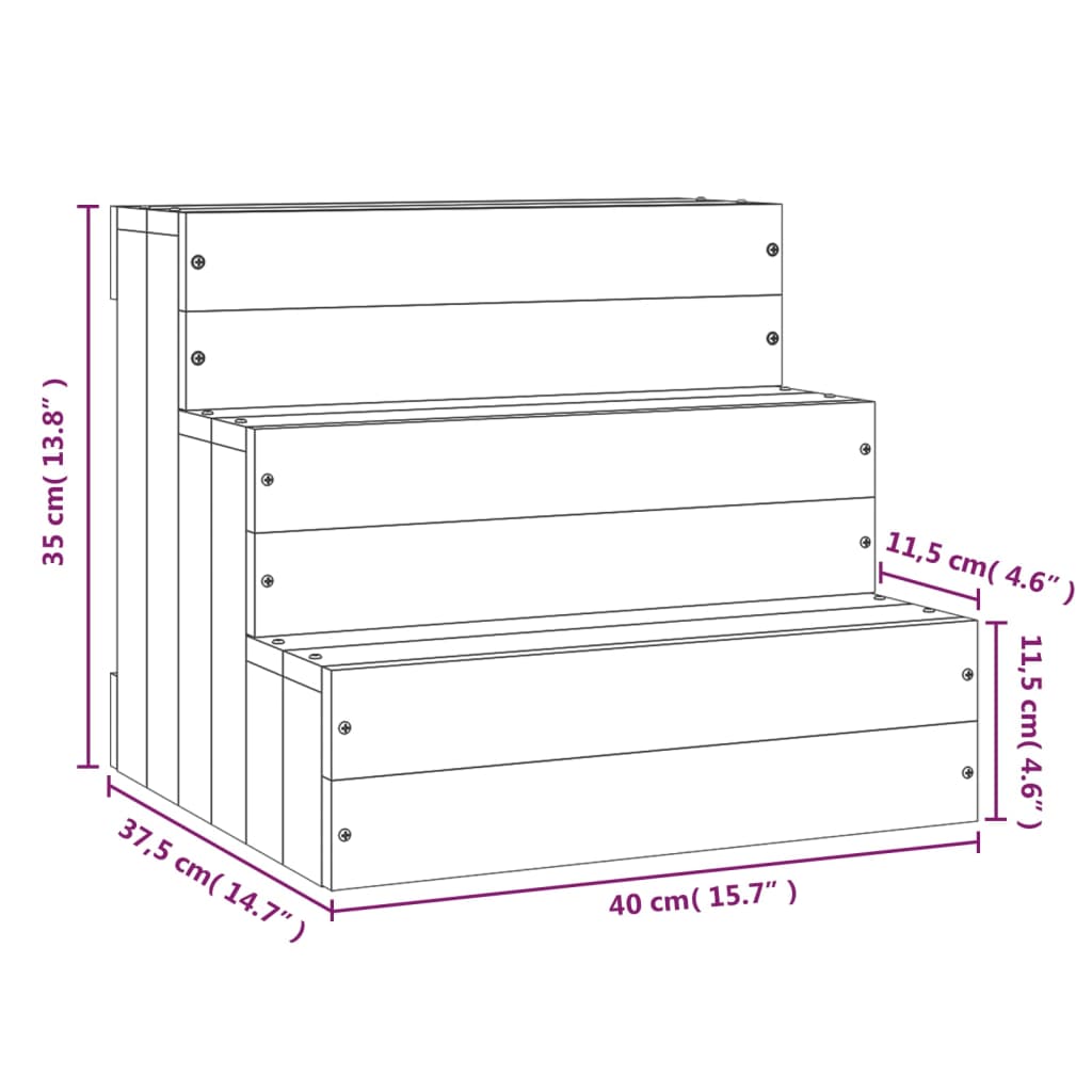 Huisdierentrap 40x37,5x35 cm massief grenenhout - AllerleiShop