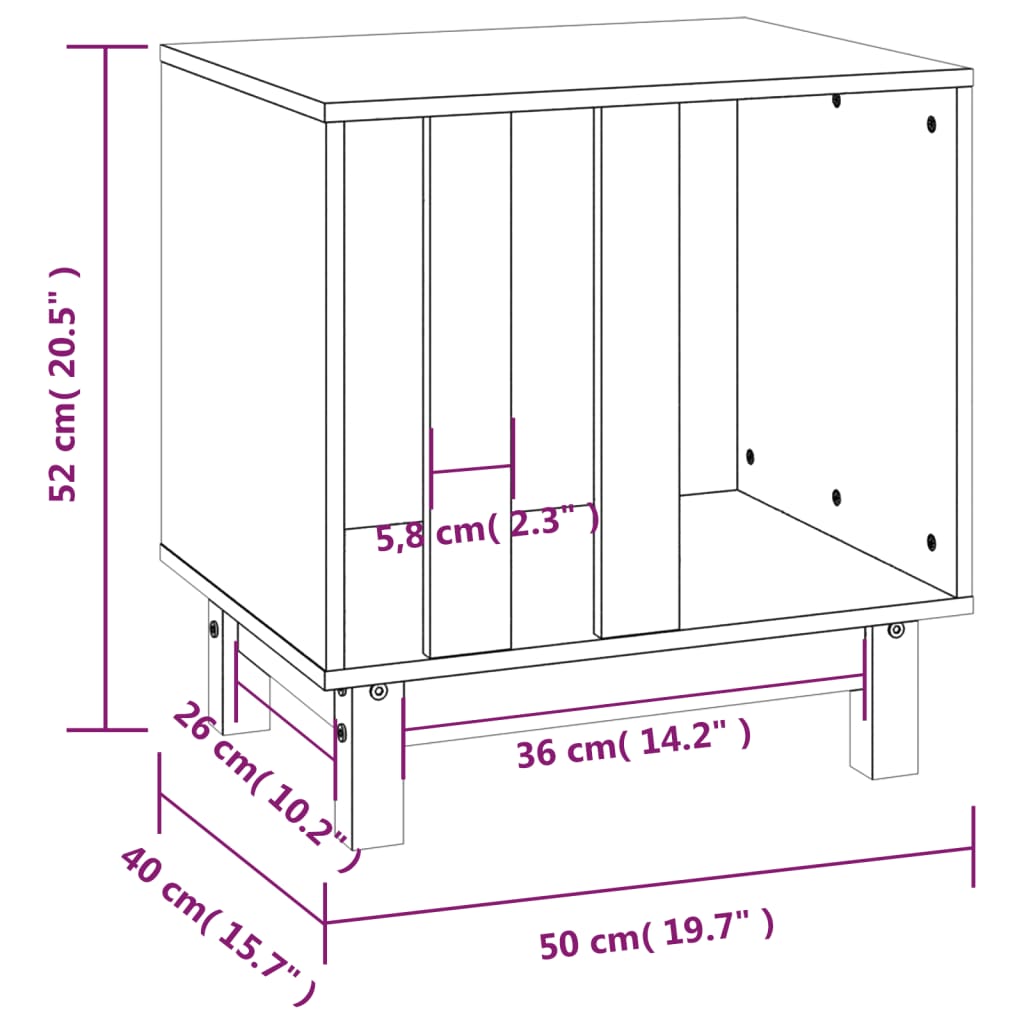 Hondenhok 50x40x52 cm massief grenenhout - AllerleiShop