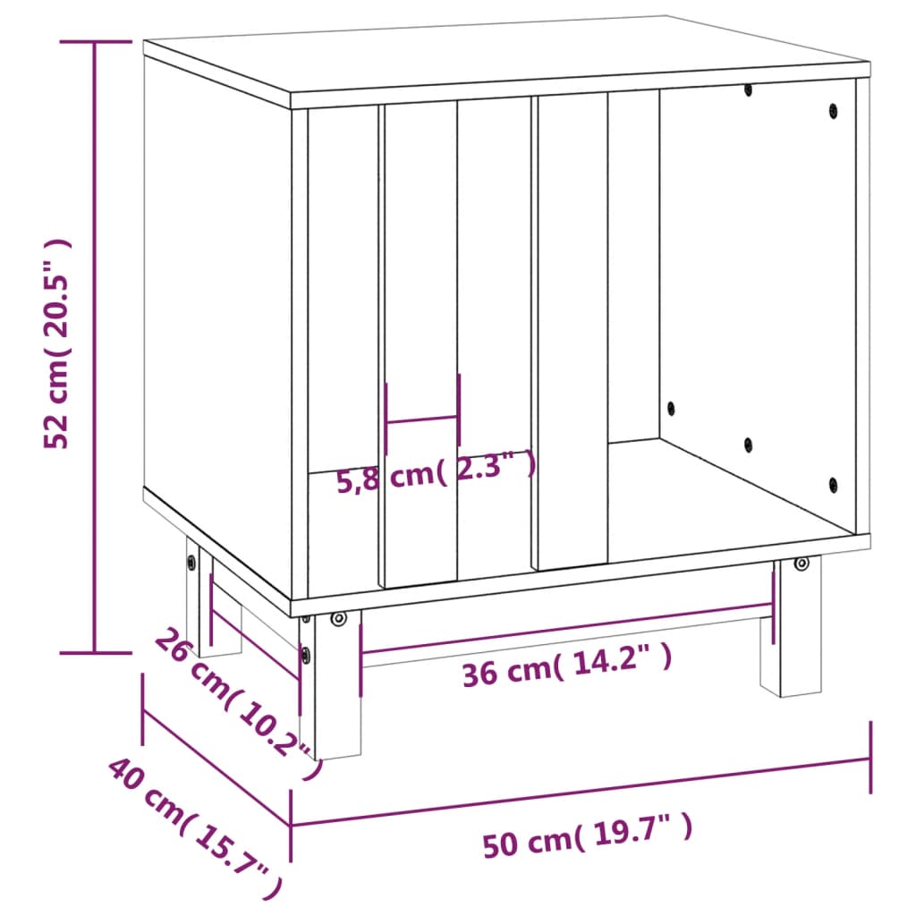 Hondenhok 50x40x52 cm massief grenenhout honingbruin - AllerleiShop