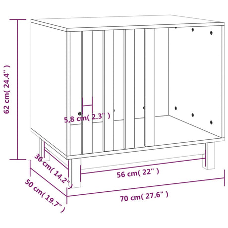 Hondenhok 70x50x62 cm massief grenenhout - AllerleiShop