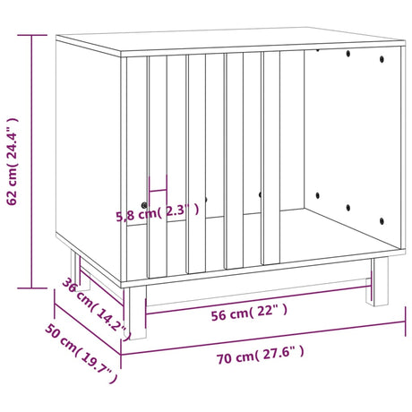 Hondenhok 70x50x62 cm massief grenenhout wit - AllerleiShop