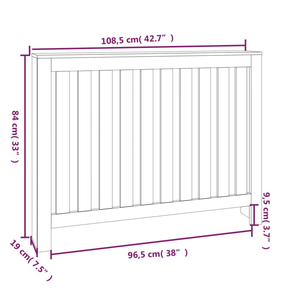 Radiatorombouw 108,5x19x84 cm massief grenenhout - AllerleiShop