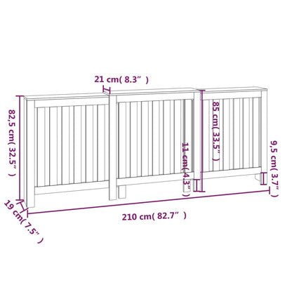 Radiatorombouw 210x21x85 cm massief grenenhout - AllerleiShop