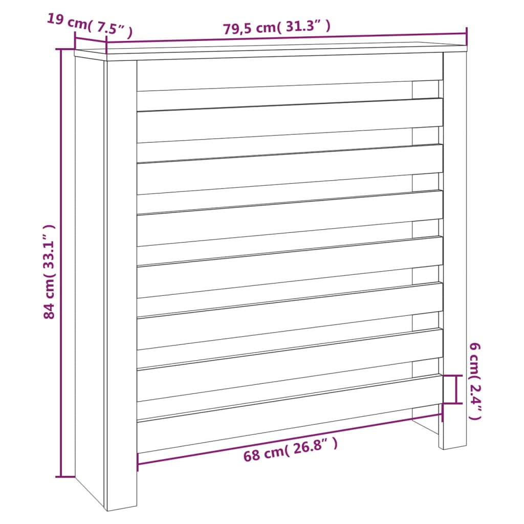 Radiatorombouw 79,5x19x84 cm massief grenenhout - AllerleiShop