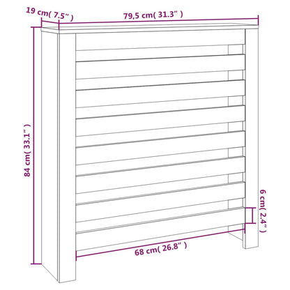 Radiatorombouw 79,5x19x84 cm massief grenenhout wit - AllerleiShop