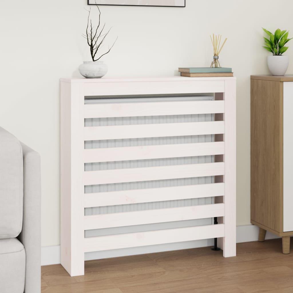 Radiatorombouw 79,5x19x84 cm massief grenenhout wit - AllerleiShop