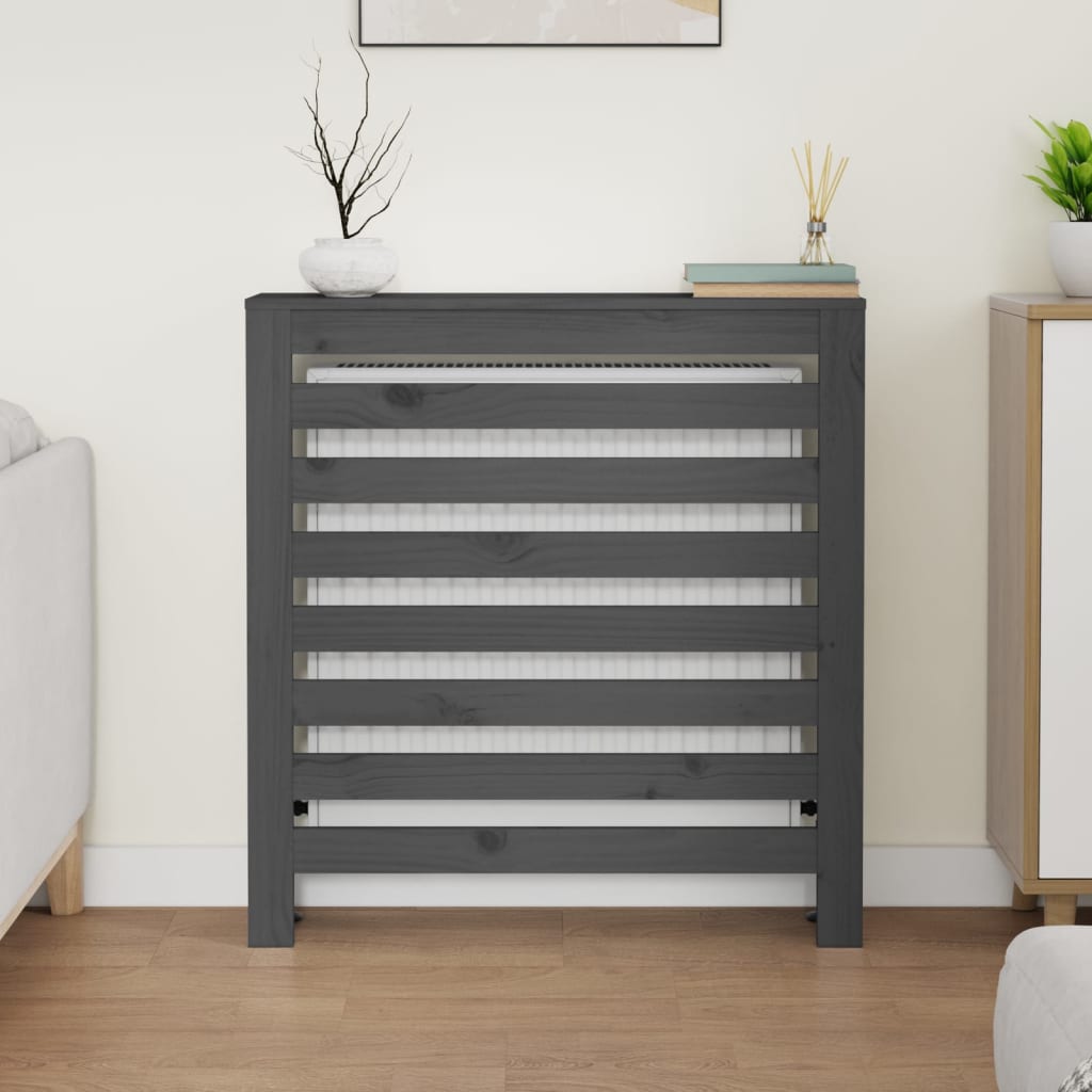 Radiatorombouw 79,5x19x84 cm massief grenenhout grijs - AllerleiShop