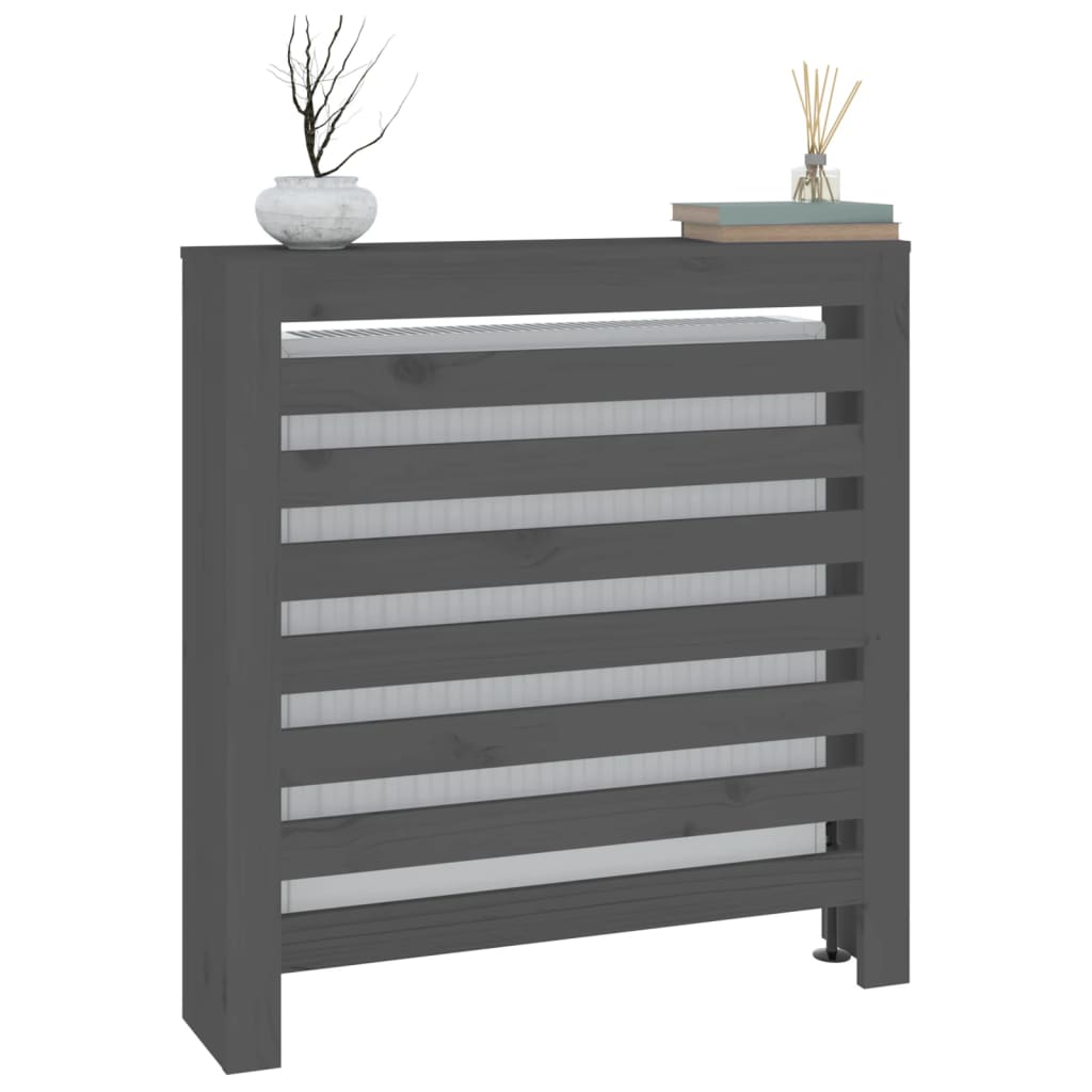 Radiatorombouw 79,5x19x84 cm massief grenenhout grijs - AllerleiShop