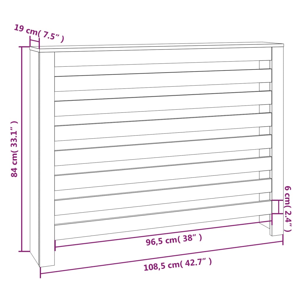 Radiatorombouw 108,5x19x84 cm massief grenenhout - AllerleiShop