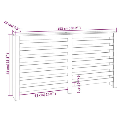 Radiatorombouw 153x19x84 cm massief grenenhout wit - AllerleiShop