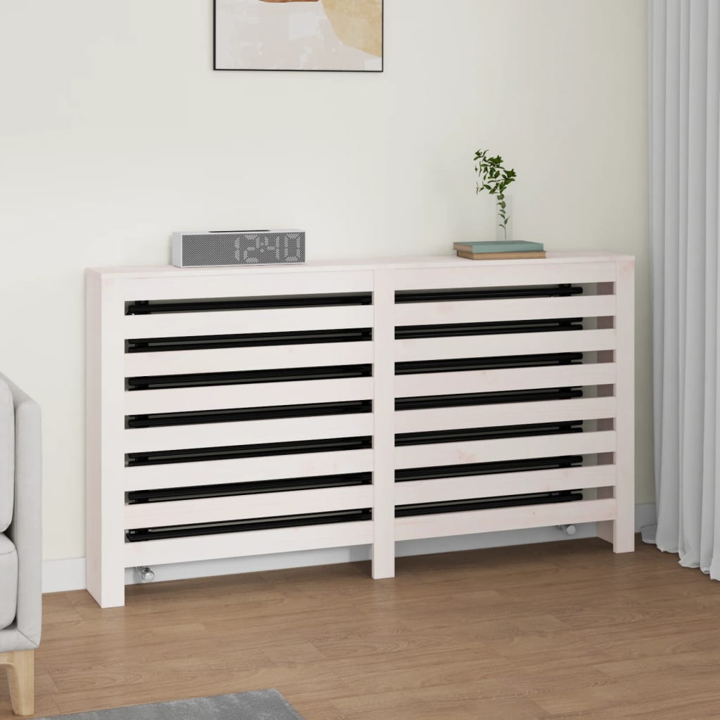 Radiatorombouw 153x19x84 cm massief grenenhout wit - AllerleiShop