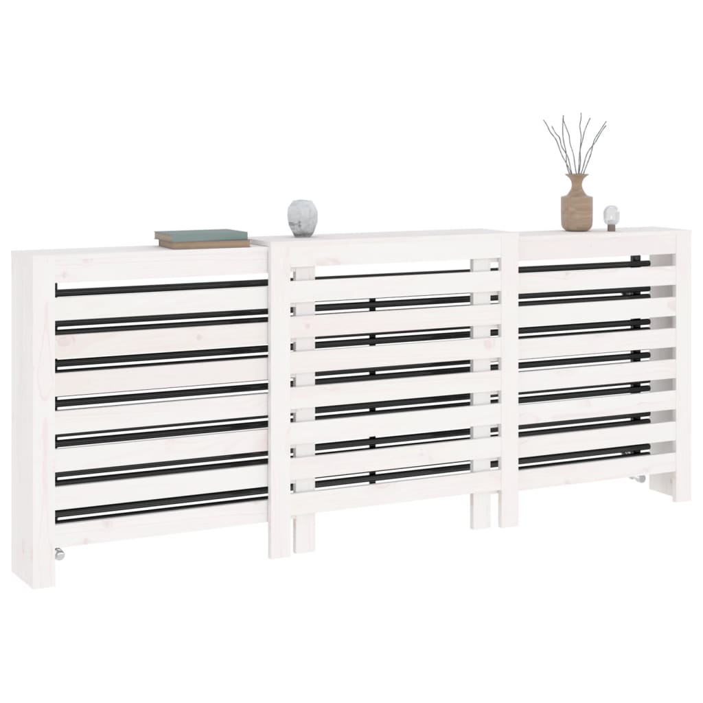 Radiatorombouw 210x21x85 cm massief grenenhout wit - AllerleiShop