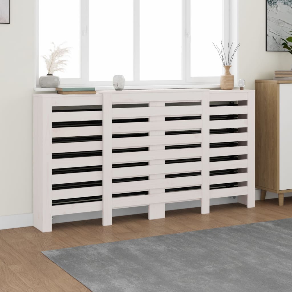 Radiatorombouw 210x21x85 cm massief grenenhout wit - AllerleiShop