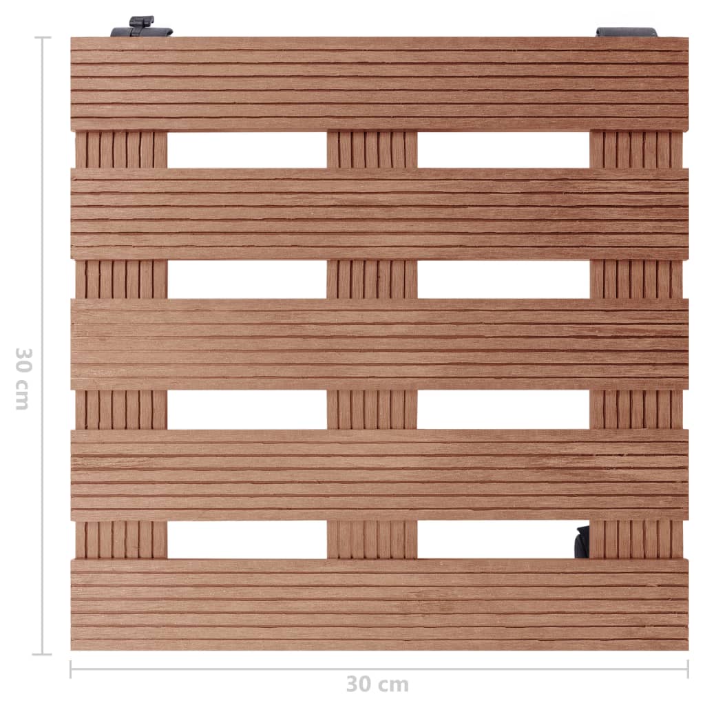 Plantentrolleys 4 st 30x30x7,5 cm HKC bruin