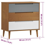 Ladekast MOLDE 80x40x80 cm massief grenenhout bruin - AllerleiShop