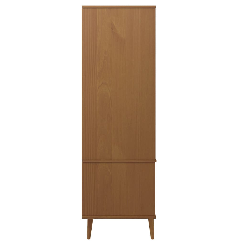 Kledingkast MOLDE 90x55x175 cm massief grenenhout bruin - AllerleiShop