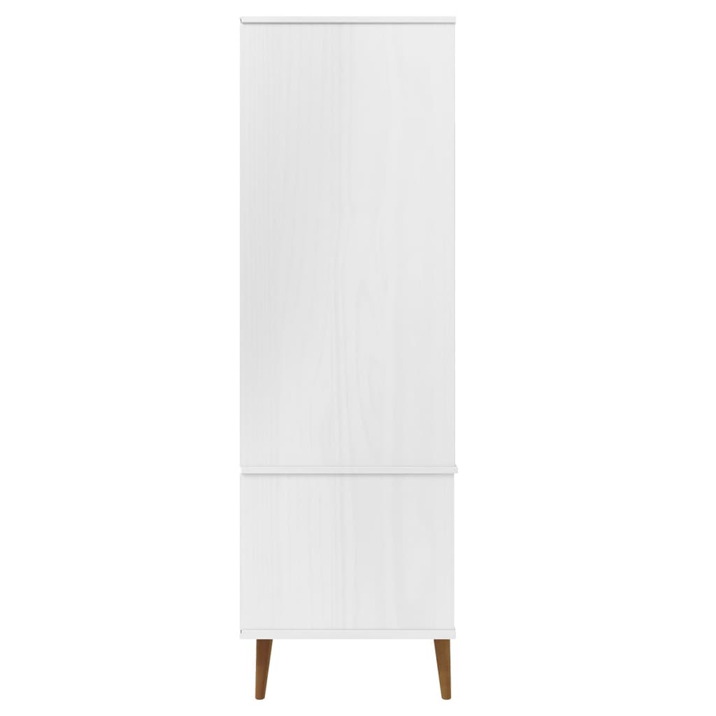 Kledingkast MOLDE 90x55x175 cm massief grenenhout wit - AllerleiShop