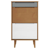 Schoenenkast MOLDE 59,5x35x103 cm massief grenenhout bruin - AllerleiShop