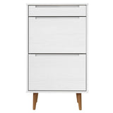 Schoenenkast MOLDE 59,5x35x103 cm massief grenenhout wit - AllerleiShop