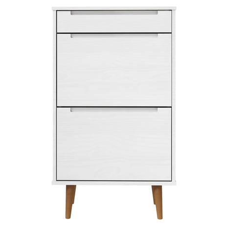 Schoenenkast MOLDE 59,5x35x103 cm massief grenenhout wit - AllerleiShop