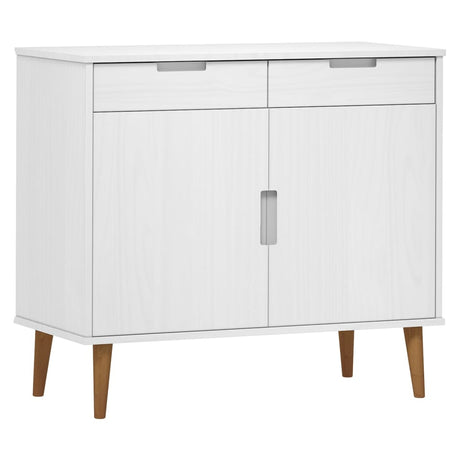 Dressoir MOLDE 90x40x80 cm massief grenenhout wit - AllerleiShop