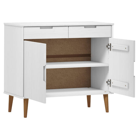 Dressoir MOLDE 90x40x80 cm massief grenenhout wit - AllerleiShop