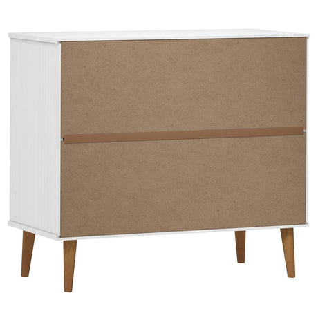 Dressoir MOLDE 90x40x80 cm massief grenenhout wit - AllerleiShop