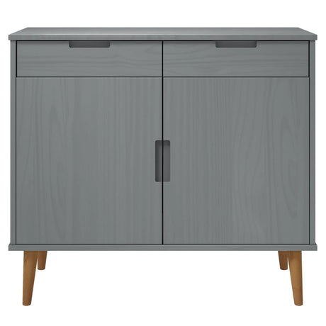 Dressoir MOLDE 90x40x80 cm massief grenenhout grijs - AllerleiShop