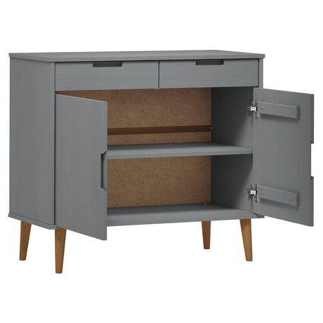 Dressoir MOLDE 90x40x80 cm massief grenenhout grijs - AllerleiShop