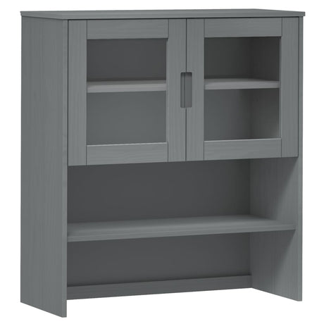 Opzetkast MOLDE 90x35x100 cm massief grenenhout grijs - AllerleiShop