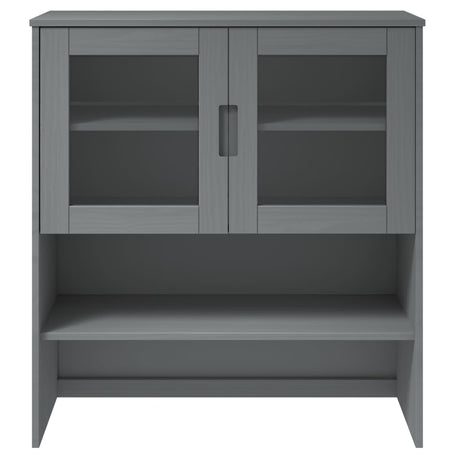 Opzetkast MOLDE 90x35x100 cm massief grenenhout grijs - AllerleiShop