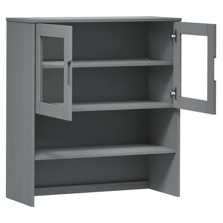 Opzetkast MOLDE 90x35x100 cm massief grenenhout grijs - AllerleiShop