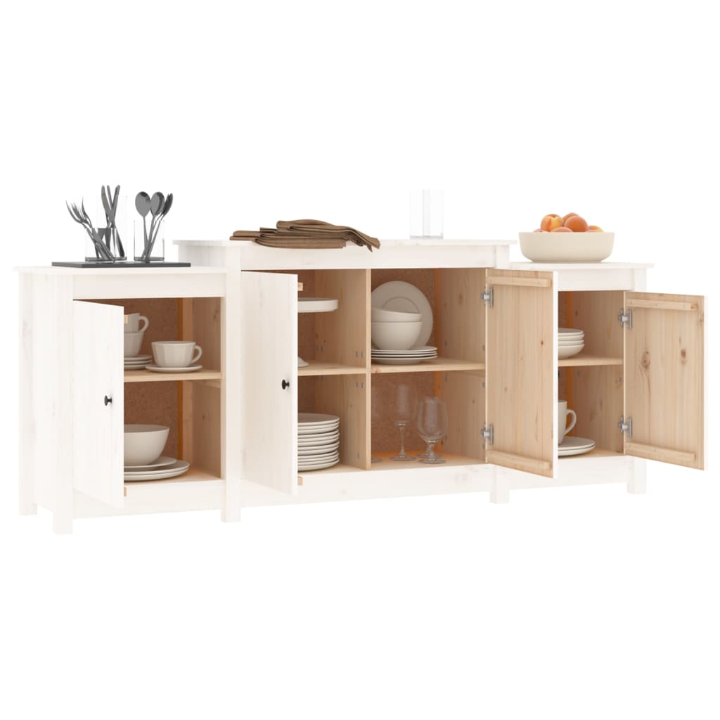 Dressoir 164x37x68 cm massief grenenhout wit - AllerleiShop