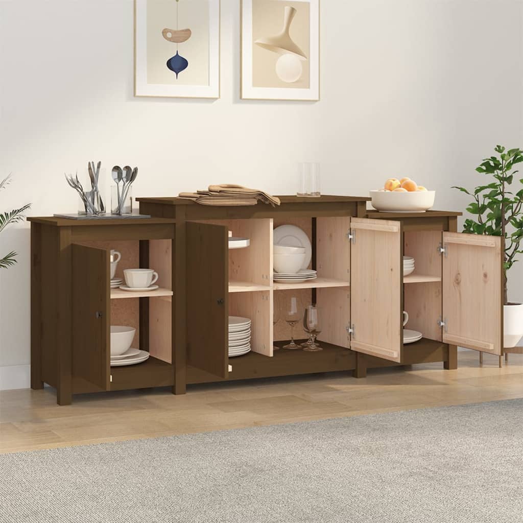 Dressoir 164x37x68 cm massief grenenhout honingbruin - AllerleiShop